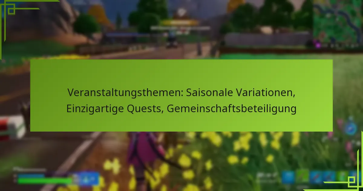 Veranstaltungsthemen: Saisonale Variationen, Einzigartige Quests, Gemeinschaftsbeteiligung