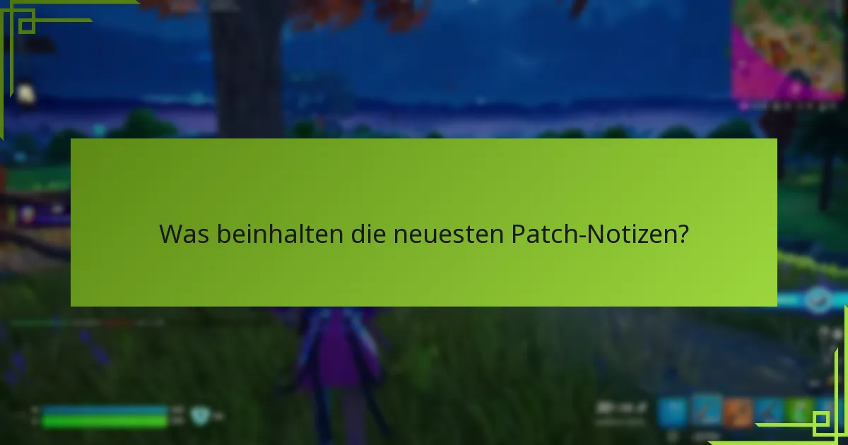 Was beinhalten die neuesten Patch-Notizen?